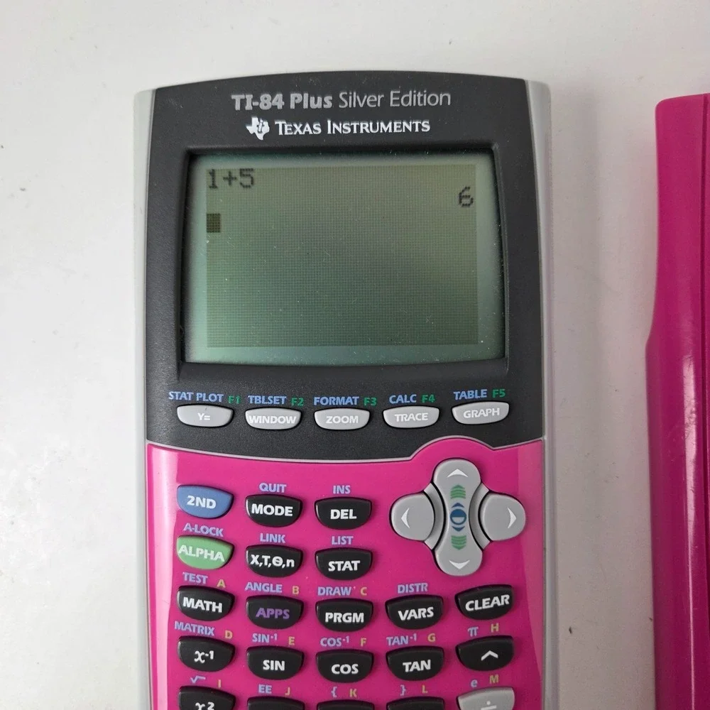TI-84 Plus Silver Edition Pink Graphing Calculator with Cover TESTED &‎ WORKS